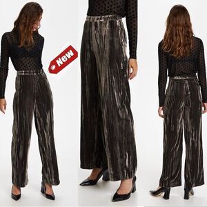 𝅺soaked IN LUXURY Brown SLEMIKO PANTS-KNITTED velvet Sz m